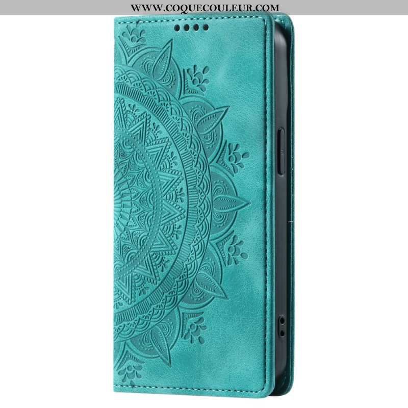 Flip Cover Samsung Galaxy S24 FE Effet Daim Mandala