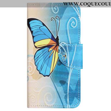 Housse Samsung Galaxy S24 FE Papillon Jaune et Bleu