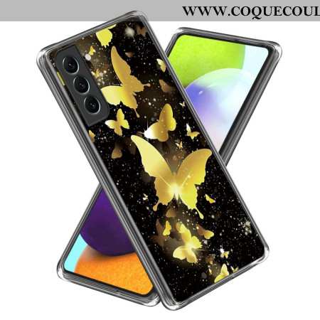 Coque Samsung Galaxy S24 Plus 5G Papillons Dorés