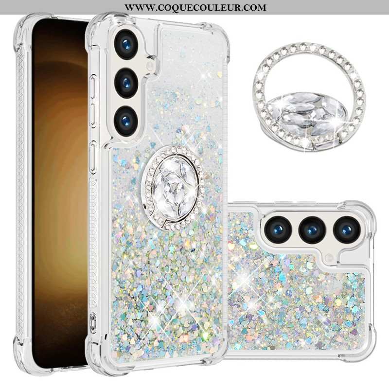 Coque Samsung Galaxy S24 Plus 5G Anneau-Support Paillettes