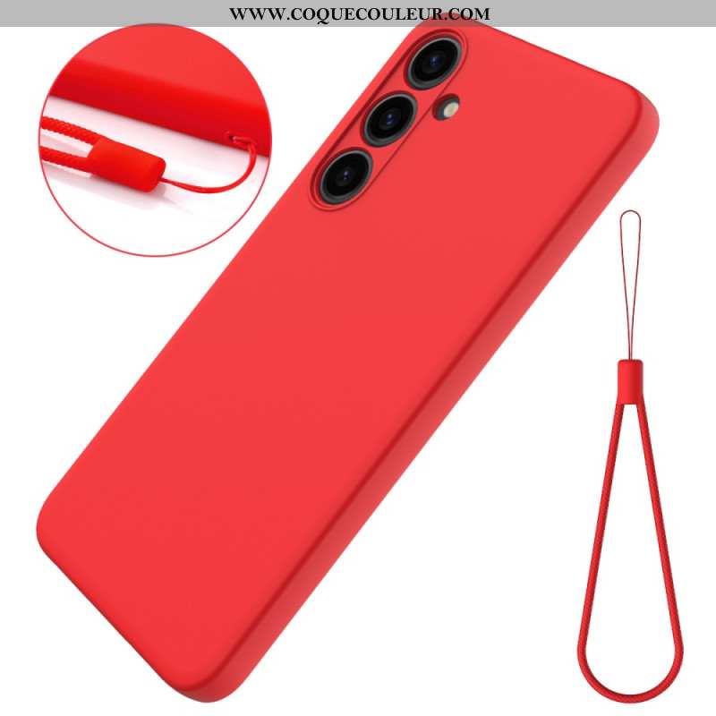 Coque Samsung Galaxy S24 Plus 5G Silicone Liquide à Lanière