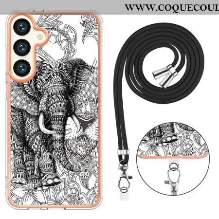 Coque à Cordon Samsung Galaxy S24 Plus 5G Totem Éléphant