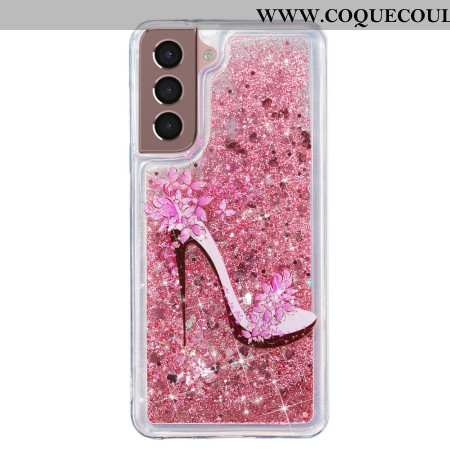 Coque Samsung Galaxy S24 Plus 5G Paillettes Liquides Escarpin