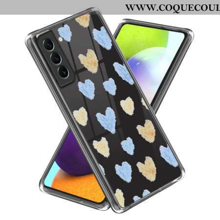 Coque Samsung Galaxy S24 Plus 5G Coeurs Jaunes et Bleus