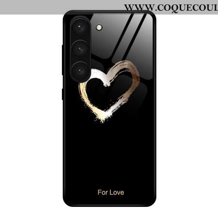 Coque Samsung Galaxy S24 Plus 5G Verre Trempé Coeur Noir