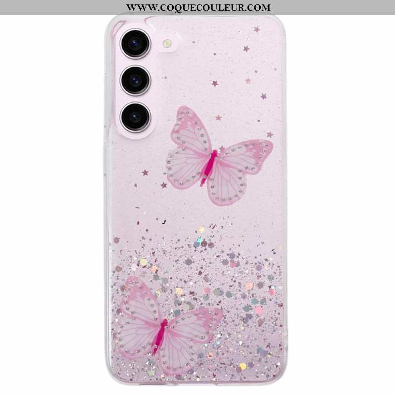 Coque Samsung Galaxy S24 Plus 5G Paillettes Papillons