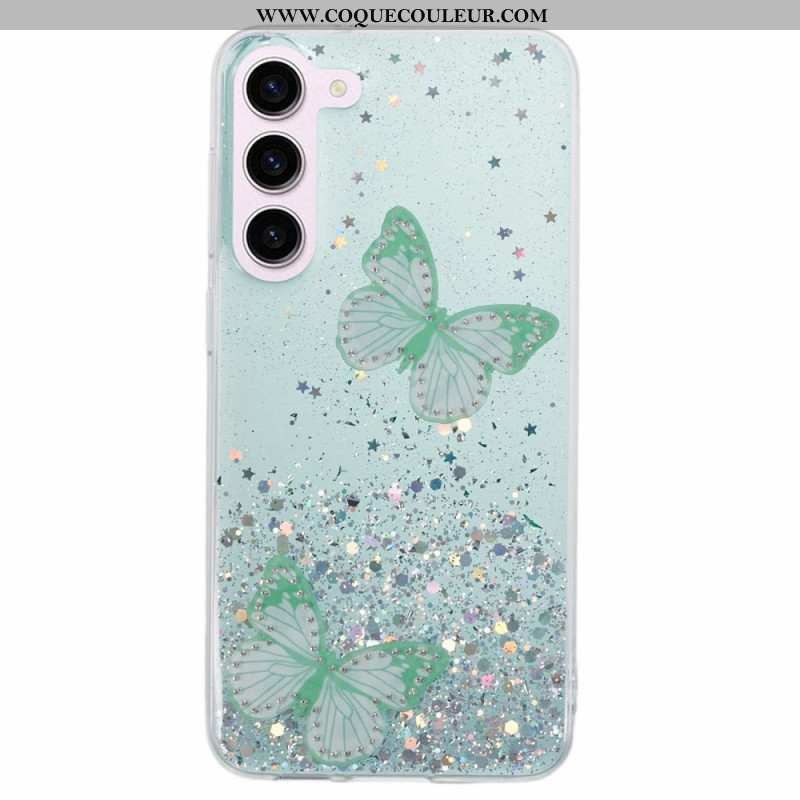 Coque Samsung Galaxy S24 Plus 5G Paillettes Papillons