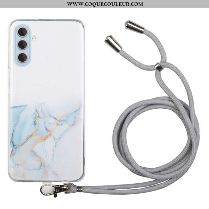 Coque à Cordon Samsung Galaxy S24 Plus Marbre Aquarelle