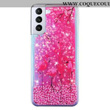 Coque Samsung Galaxy S24 Plus 5G Paillettes Liquides Oiseau