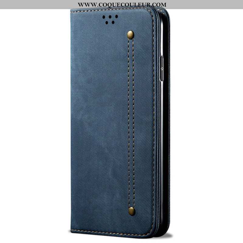 Flip Cover Samsung Galaxy S24 Ultra 5G Tissu Jeans