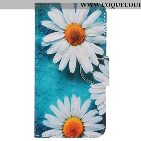 Housse Samsung Galaxy S24 Ultra 5G Chrysanthèmes à Lanière