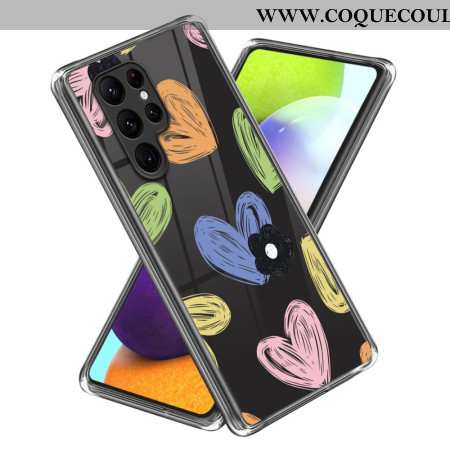 Coque Samsung Galaxy S24 Ultra 5G Coeurs Colorés