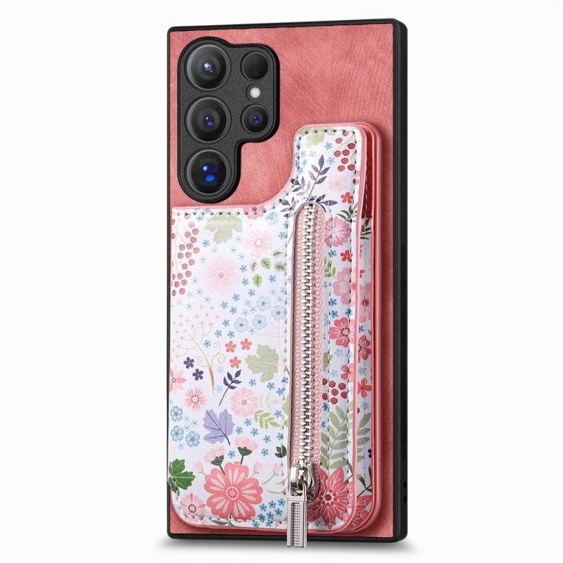 Coque Samsung Galaxy S24 Ultra 5G Portefeuille Intégré Florale