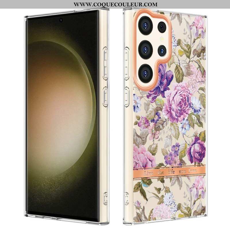 Coque Samsung Galaxy S24 Ultra 5G avec Motif Floral