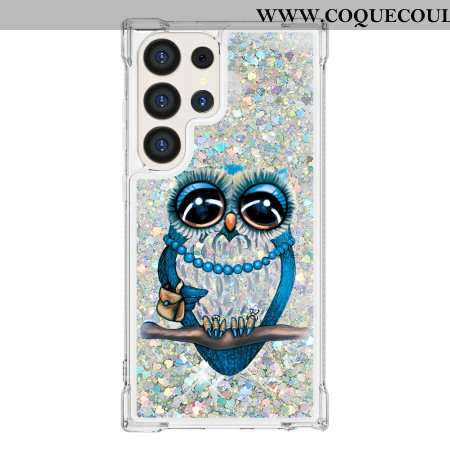 Coque Samsung Galaxy S24 Ultra 5G Paillettes Chouette