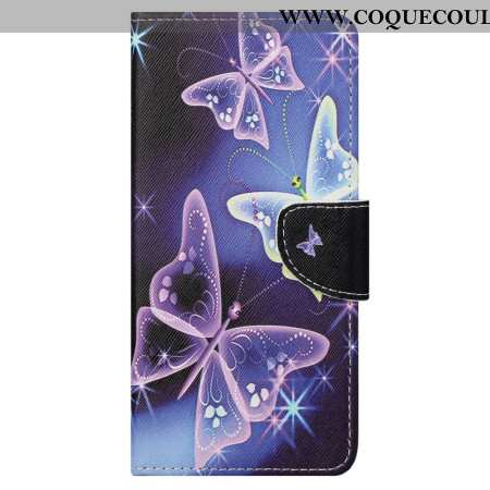 Housse Samsung Galaxy S24 Ultra 5G Papillons Scintillants