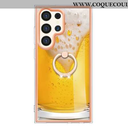 Coque Samsung Galaxy S24 Ultra 5G avec Anneau-Support Bière