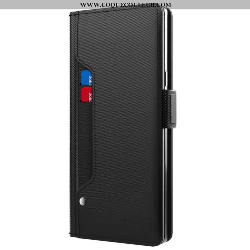 Housse Samsung Galaxy S24 Ultra 5G Porte-Cartes Frontal et Miroir ntégré