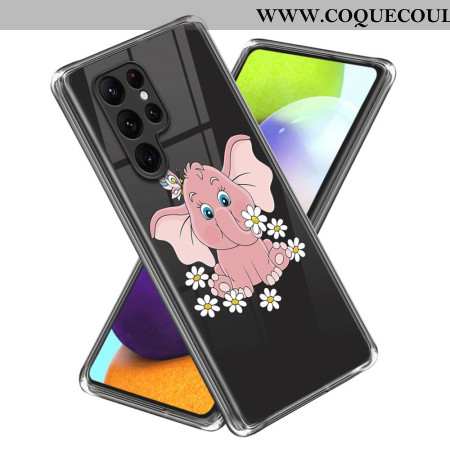 Coque Samsung Galaxy S24 Ultra 5G Éléphant rose