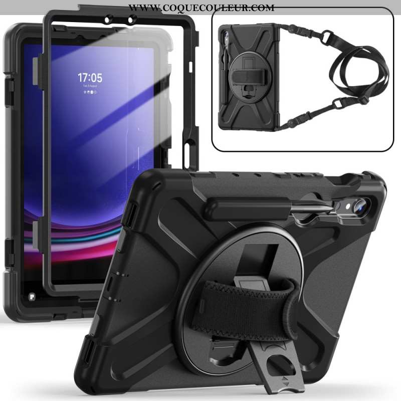 Coque Samsung Galaxy Tab S9 FE/S9/S8/S7 Bandoulière Support et Sangle