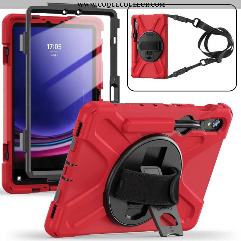 Coque Samsung Galaxy Tab S9 FE/S9/S8/S7 Bandoulière Support et Sangle