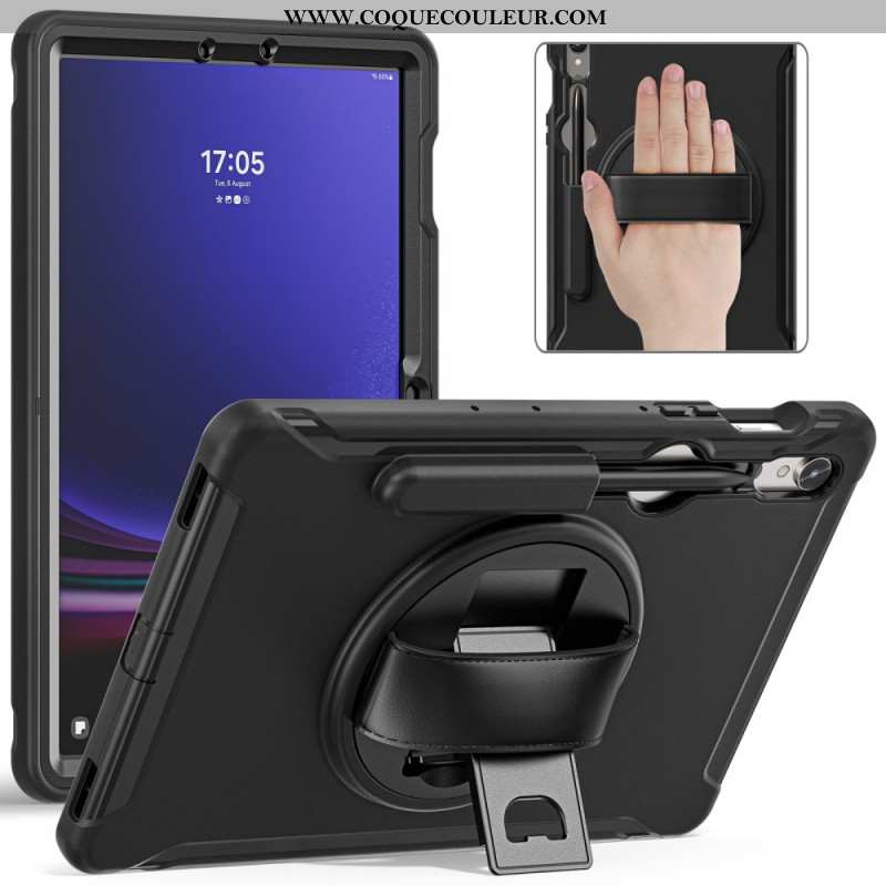 Coque Samsung Galaxy Tab S9 FE/S9/S8/S7 Sangle Support et Porte-Stylet