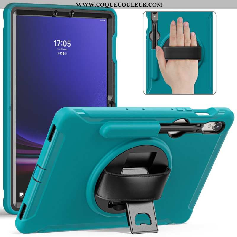 Coque Samsung Galaxy Tab S9 FE/S9/S8/S7 Sangle Support et Porte-Stylet