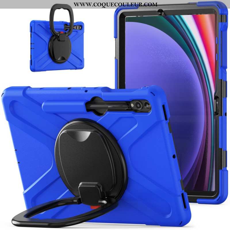 Coque Samsung Galaxy Tab S9 FE Plu /S9 Plus/S8 Plus/S7 Plus/S7 FE Multifonctions Support Rotatif et 