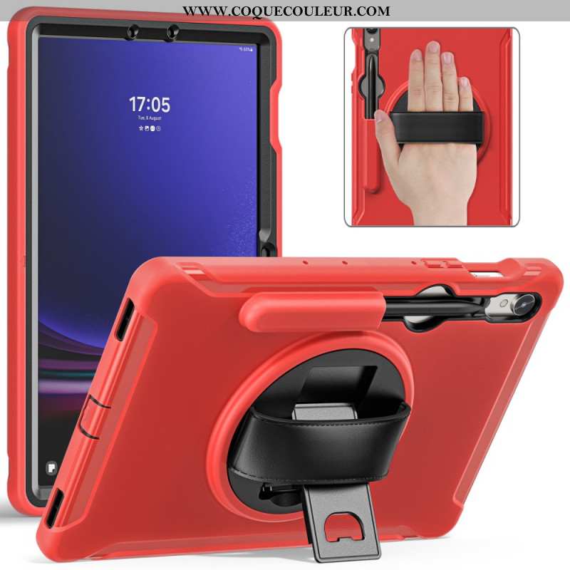 Coque Samsung Galaxy Tab S9 FE/S9/S8/S7 Sangle Support et Porte-Stylet