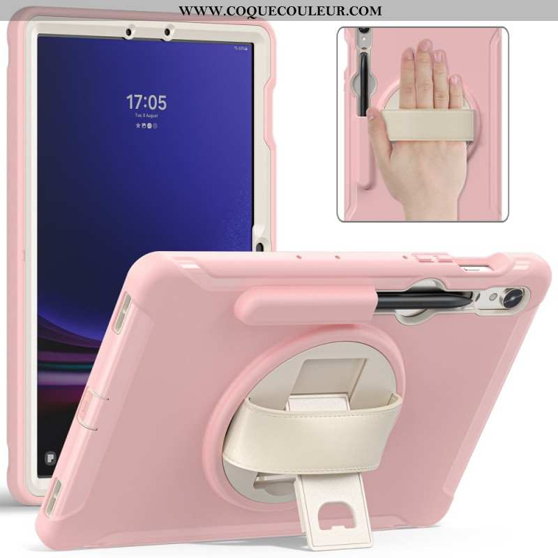 Coque Samsung Galaxy Tab S9 FE/S9/S8/S7 Sangle Support et Porte-Stylet