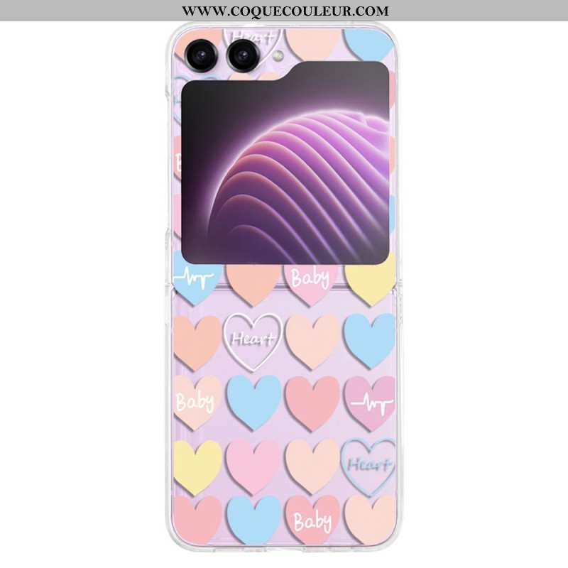 Coque Samsung Galaxy Z Flip 5 Transparente Coeurs