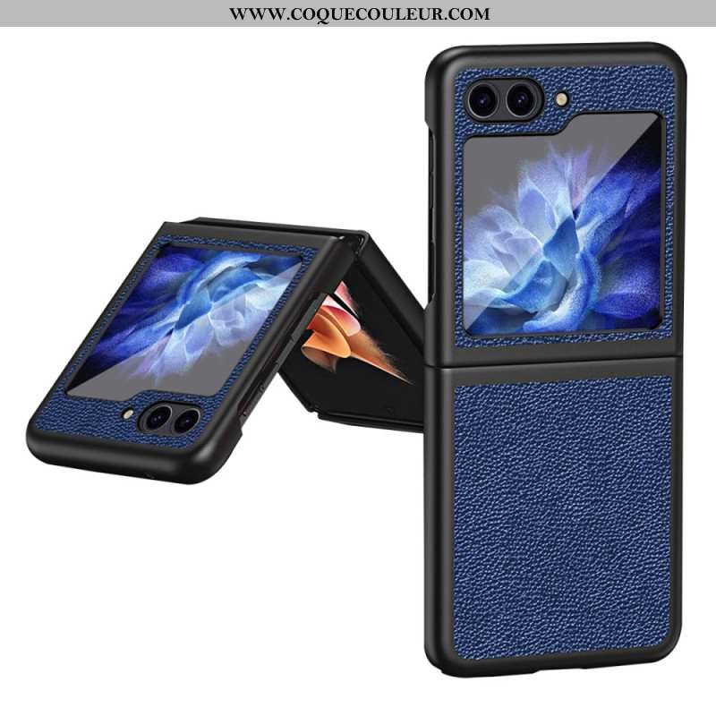 Coque Samsung Galaxy Z Flip 5 Simili Cuir Litchi Classique