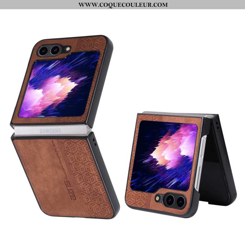 Coque Samsung Galaxy Z Flip 5 Texture Cuir AZNS