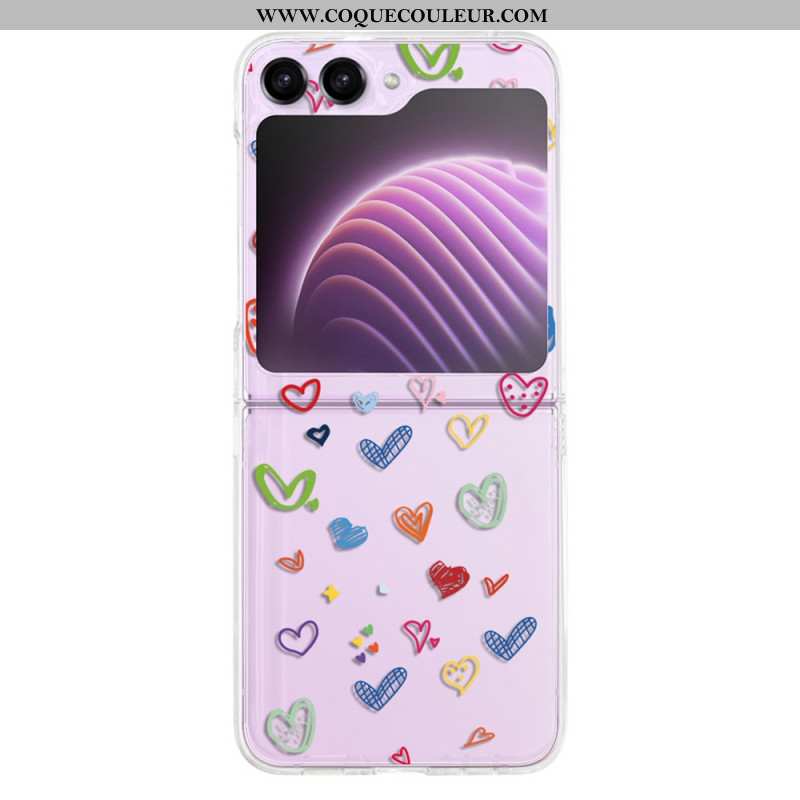 Coque Samsung Galaxy Z Flip 5 Transparente Coeurs