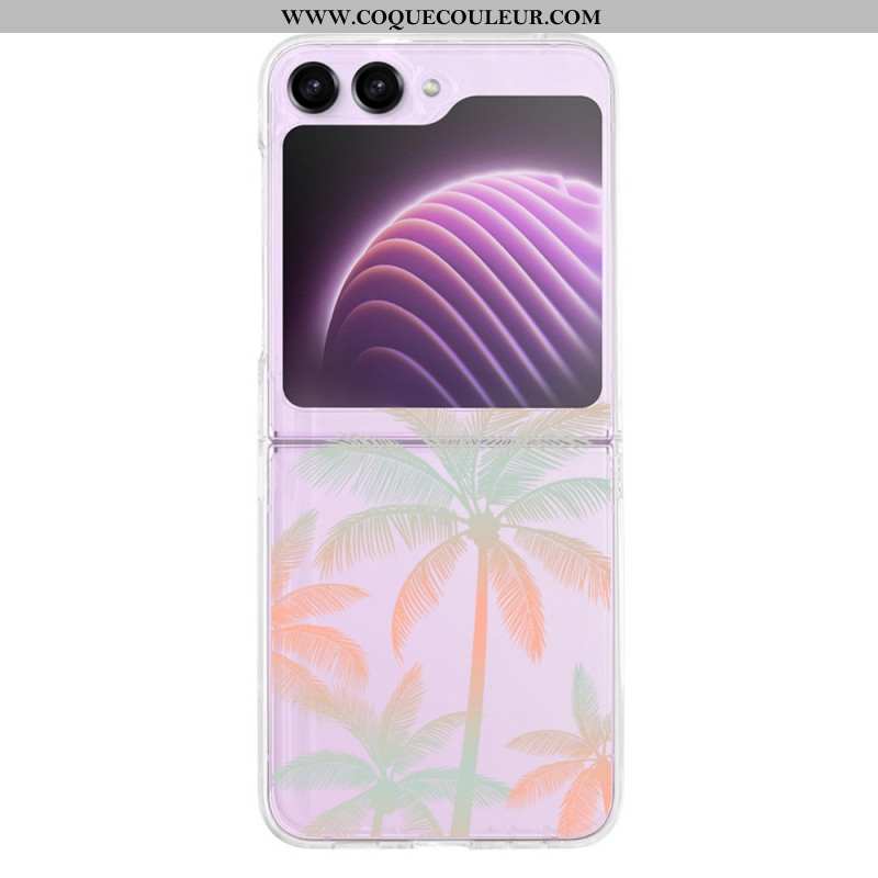 Coque Samsung Galaxy Z Flip 5 Transparente Palmiers