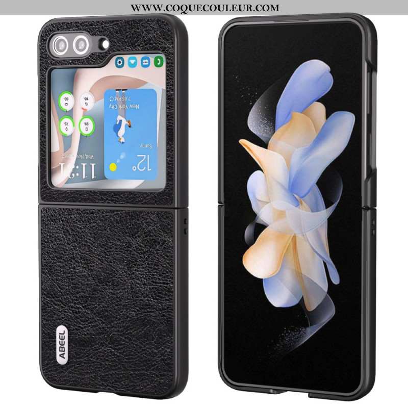 Coque Samsung Galaxy Z Flip 5 Effet Cuir Vintage Abeel