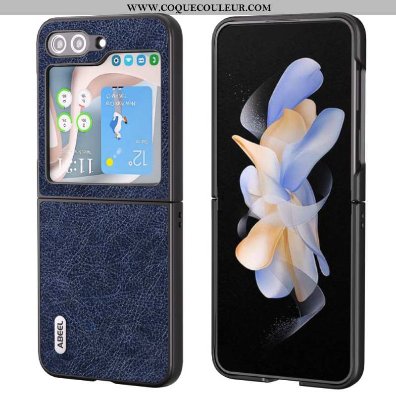 Coque Samsung Galaxy Z Flip 5 Effet Cuir Vintage Abeel