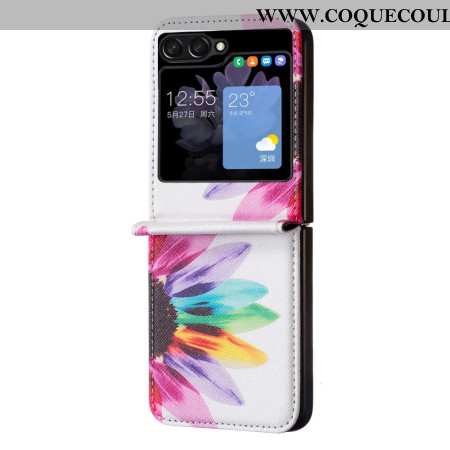 Coque Samsung Galaxy Z Flip 5 Fleur Aquarelle