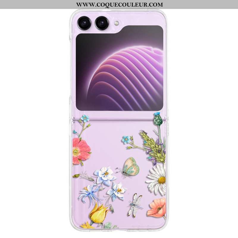 Coque Samsung Galaxy Z Flip 5 Transparente Fleurettes