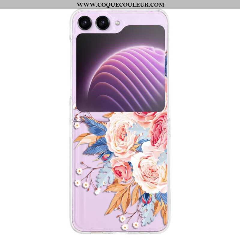 Coque Samsung Galaxy Z Flip 5 Transparente Jolies Fleurs