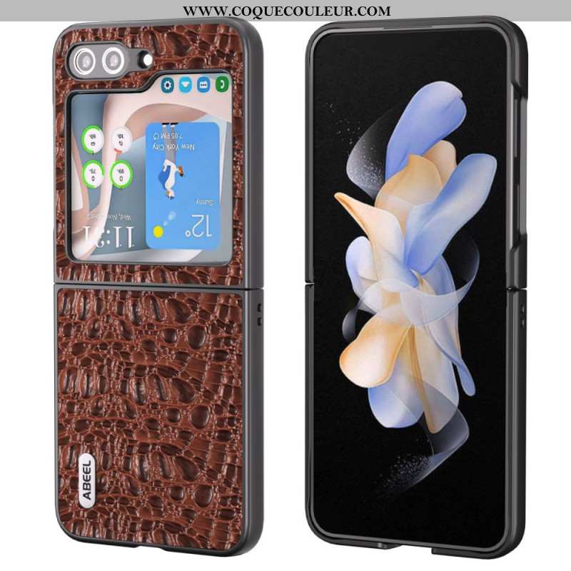 Coque Samsung Galaxy Z Flip 5 Style Peau de Crocodile ABEEL