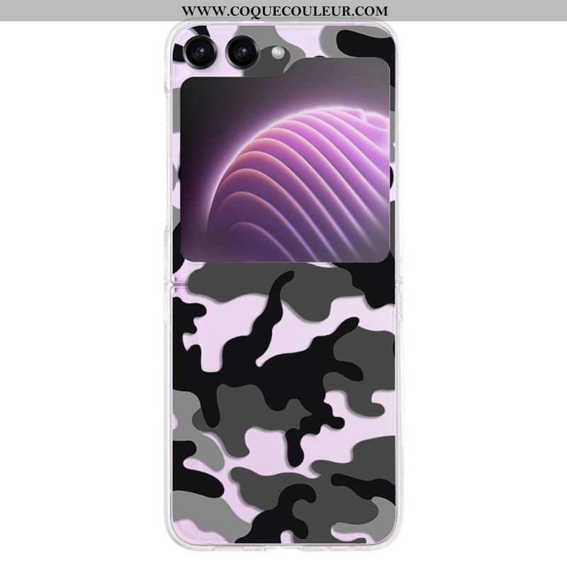 Coque Samsung Galaxy Z Flip 5 Transparente Motif Camouflage