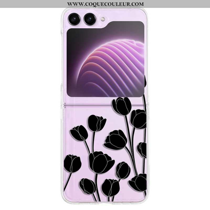 Coque Samsung Galaxy Z Flip 5 Transparente Tulipes