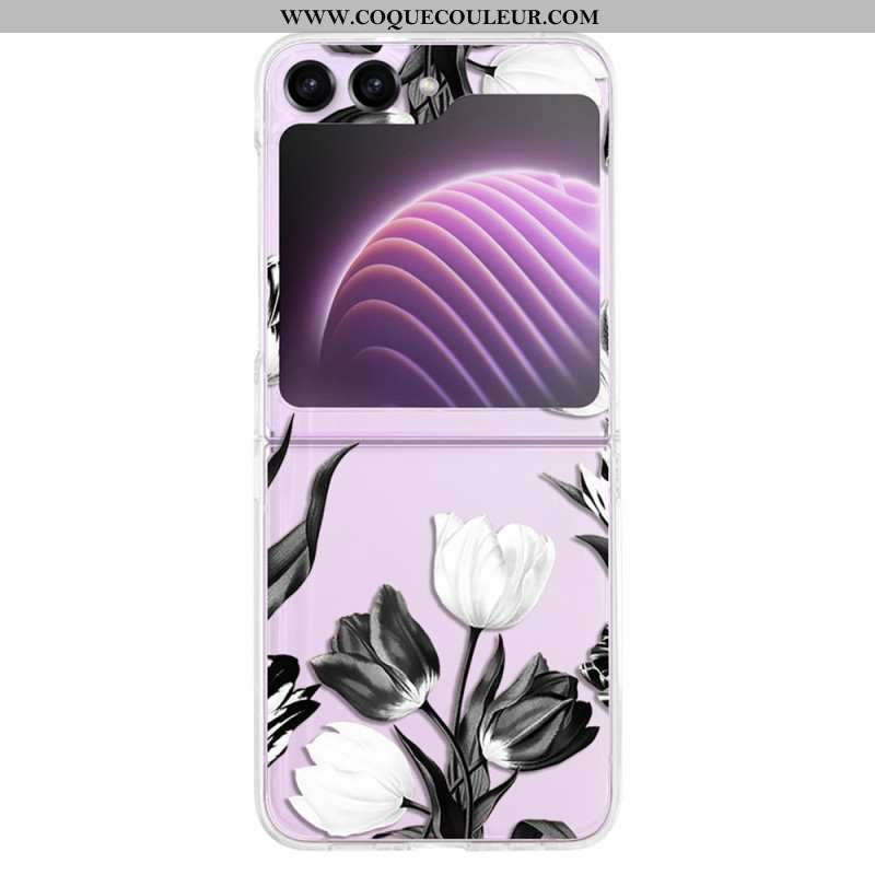 Coque Samsung Galaxy Z Flip 5 Transparente Tulipes