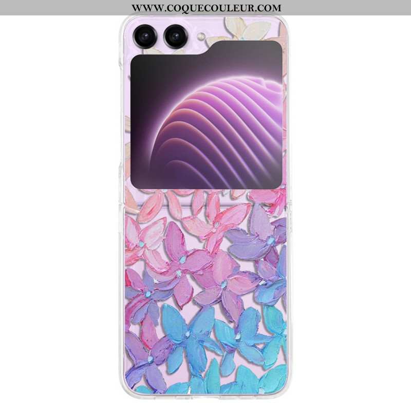 Coque Samsung Galaxy Z Flip 5 Transparente Fleurs Graphiques