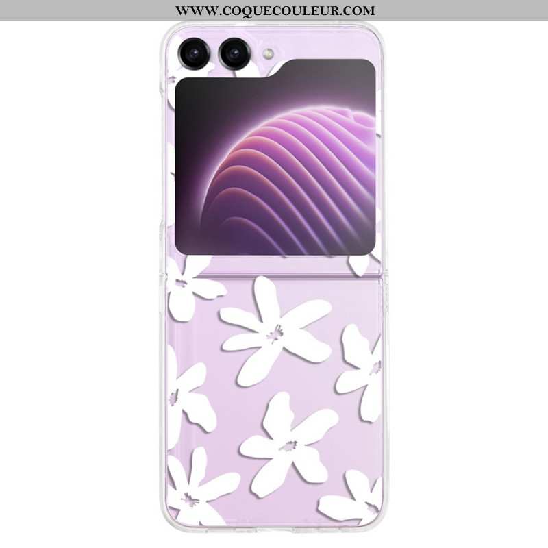 Coque Samsung Galaxy Z Flip 5 Transparente Fleurs Graphiques