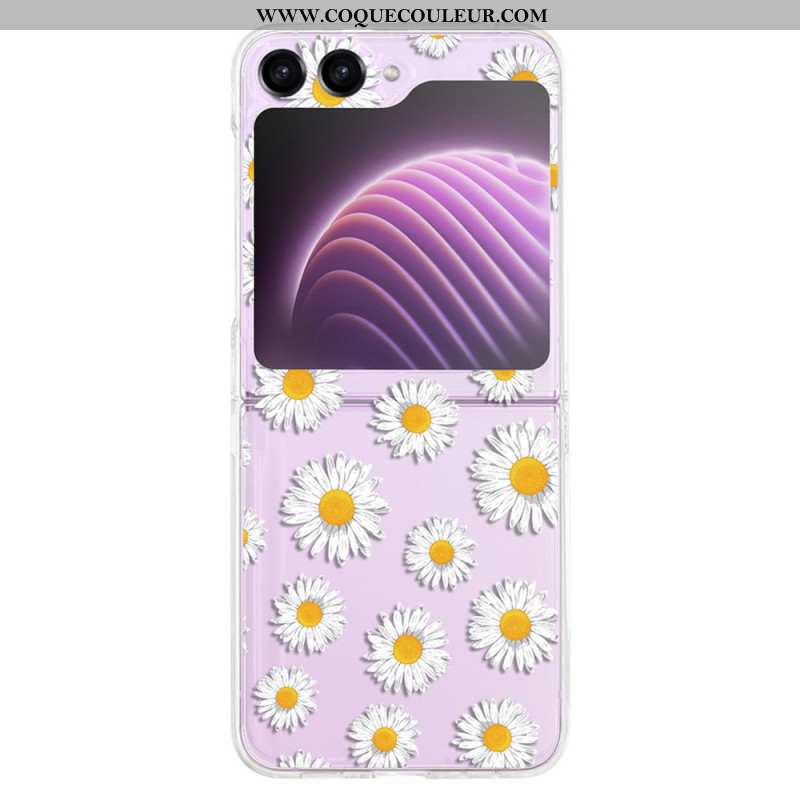 Coque Samsung Galaxy Z Flip 5 Transparente Fleurs Graphiques