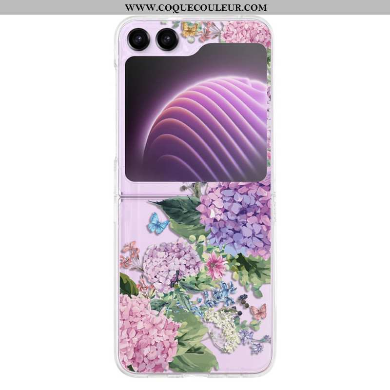 Coque Samsung Galaxy Z Flip 5 Transparente Fleurs