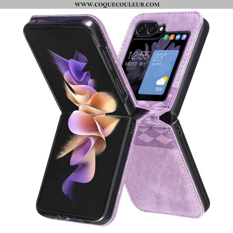 Coque Samsung Galaxy Z Flip 6 Simili Cuir Frise