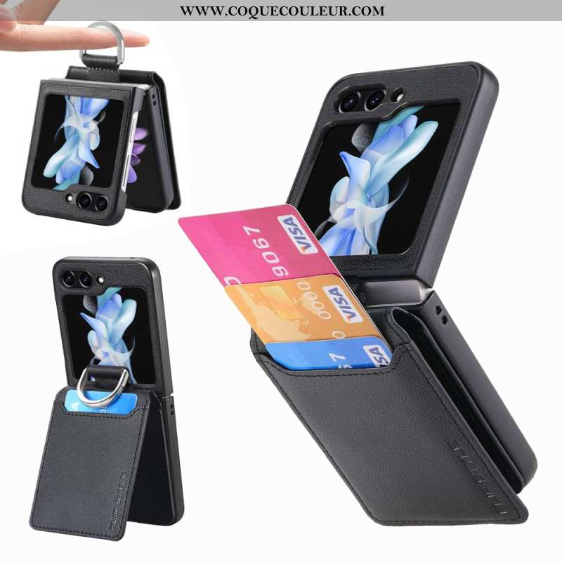 Coque Samsung Galaxy Z Flip 6 Porte-Cartes Support et Anneau